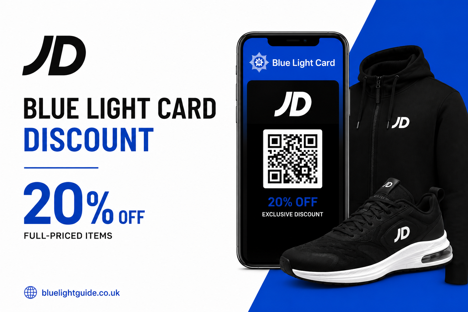 JD Sports 20% Blue Light Card discount