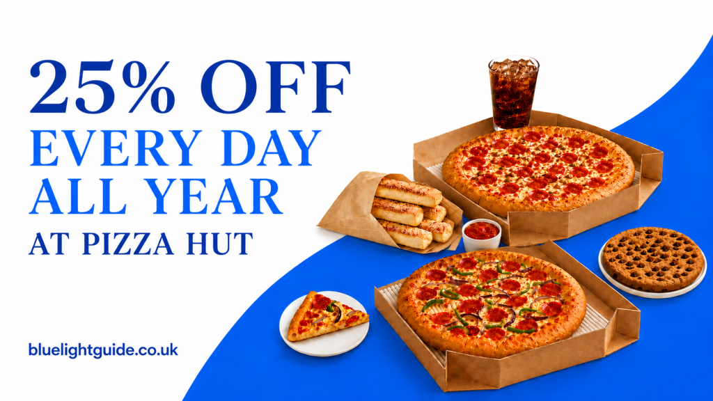 Pizza Hut 25% discount offer with pizzas, breadsticks and  drinks