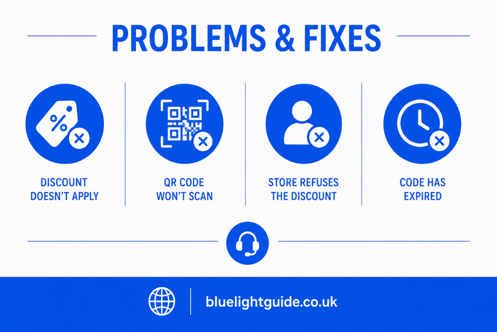 common JD Sports Blue Light Card discount issues and fixes.