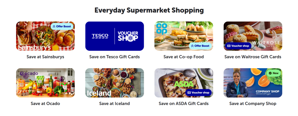 categories to save with the blue light card 