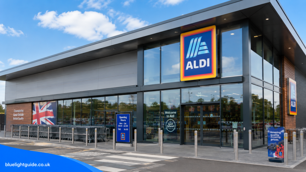 Aldi Supermarket Facade on a Sunny Day