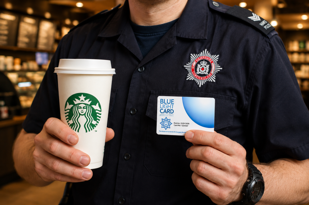 Blue light card discount at starbucks