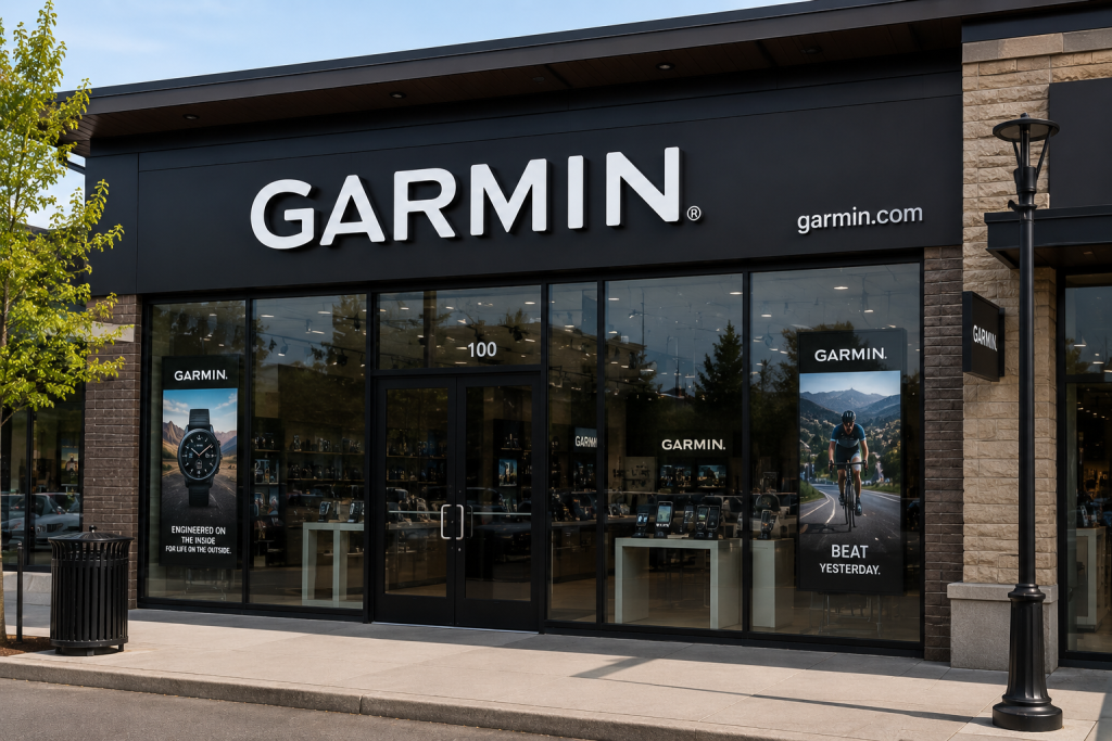 Modern Garmin Storefront in Daylight