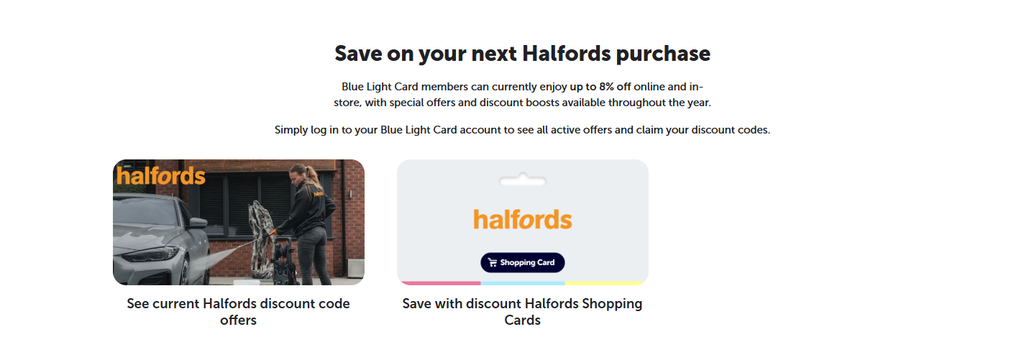 how to save on halfords with blue light card