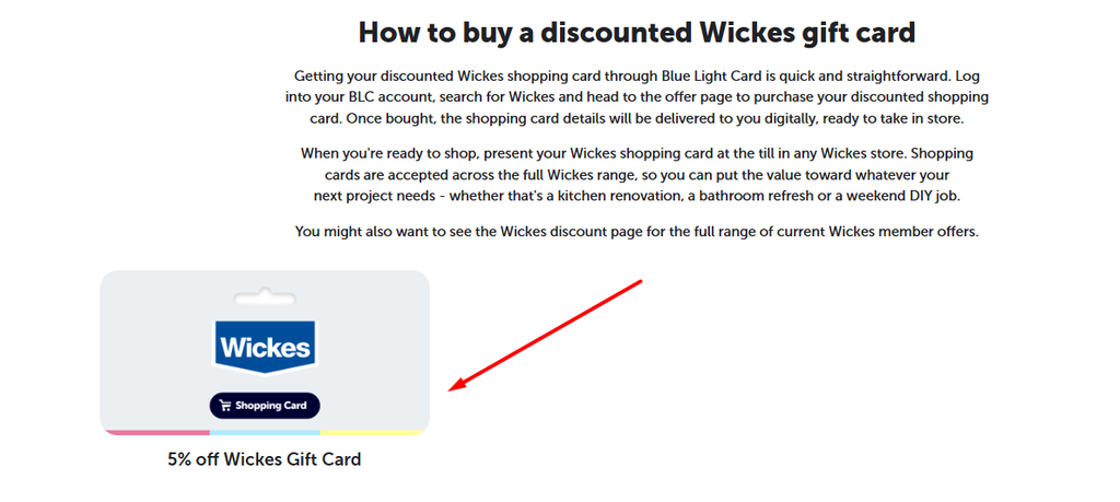 wickes 5% discount via shopping card
